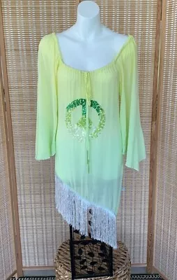 Hippy Chick Made In Ibiza Beautiful Beachy Boho  Tunic Dress Size S( Oversized) • $45