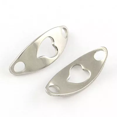 2 Metal Stamping Blanks Connectors Stainless Steel 20mm Curved Heart Links • $3.85