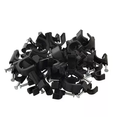 100x4mm Black Cable Wall ClipsCable Wall Nails Manages Electric Wire Clips • £3.50