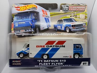 Hot Wheels 71 Datsun 510 Fleet Flyer #9 Team Transport 2019 JDM Bre • $39.90