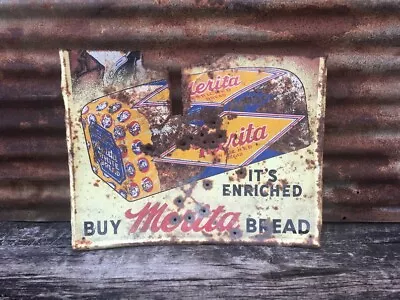 Rare Merita Bread Metal Sign 18x24 Inch Bakery Lone Ranger AM Lynchburg Va • $149