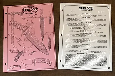 Sheldon Jones Handmade Knife Brochure Catalog. Knives Trained By Bill Moran • $50