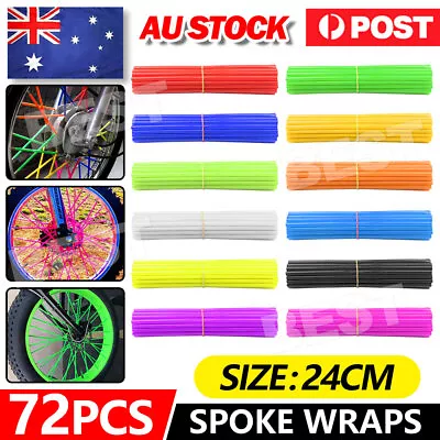 72pcs Wheel Spoke Wraps Covers Coats For Motorcycle Dirt Bike ATV Universal • $7.85