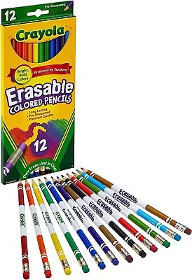 Crayola Erasable Colored  12x Pencils Pre Sharpened World Arts & Crafts Pencils • £4.49