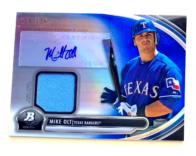 Mike Olt 2013 Bowman Platinium Blue Auto Relic Card Ar-mo Ser# 199/199 Rangers • $9.99