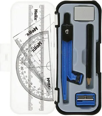 Helix Maths Geometry Set With Ruler Protractor Square Compass And More • £4.99