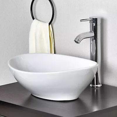 Bathroom Vanity Wash Basin Sink Countertop Oval Ceramic Wash Bowl 400 X 330mm • £24