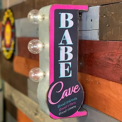 Babe Cave Double Sided Marquee LED Sign For Home Bar She Shed Arcade Gift • $34.22