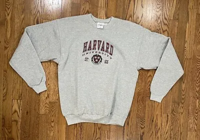 Vintage 90s Harvard University Crewneck Sweatshirt Gray Est. 1636 Men’s Size M • $30