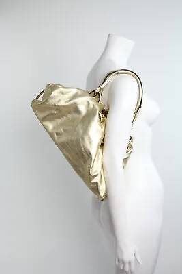TANNER KROLLE London Leather Handbag Tote Bag Hobo Gold Luxury Purse LN • £337.46