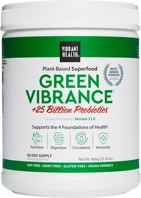 Green Vibrance By Vibrant Health Plant Based Version 21.0 60 Servings 23.28 Oz  • $39