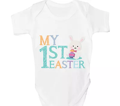 My 1st Easter Baby Grow First Bunny Bodysuit Vest Babygrow Gift • £6.99