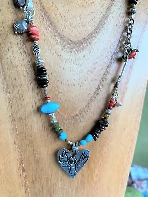 Jes MaHarry Angel Pendant (NEW) On Sundance Moon Necklace Turquoise Spiny Oyster • $155