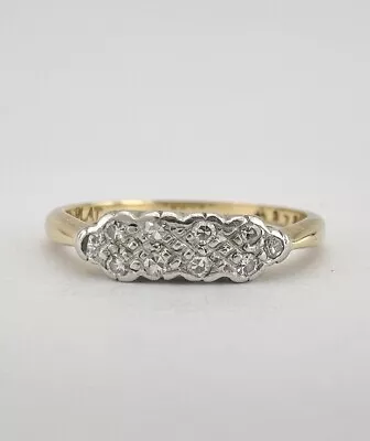 Antique Art Deco 18K Yellow Gold & Platinum Top Old European Cut Diamond Ring • $349