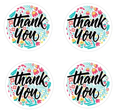 Thank You Bright Flowers Edible Cupcake Toppers Decoration-Set Of 12 Toppers • $7.95