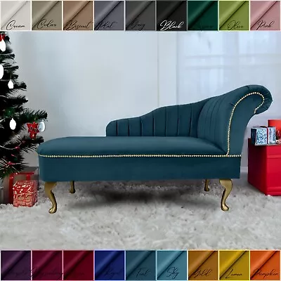 Teal Striped Chaise Lounge Sofa Accent Arm Chair Bedroom Hallway  • £269.99