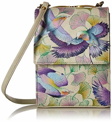 Anuschka Genuine Leather Hand Painted  Wings Of Hope  Small Cross Body Handbag • £98.96