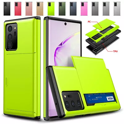 $10.65 • Buy For Samsung Galaxy Note 20 10 S20 S10 Plus 5G Hard Card Holder Phone Case Cover