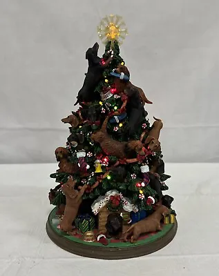 Danbury Mint Dachshund Christmas Tree Weiner Dog Figurine Light Up Display • $229