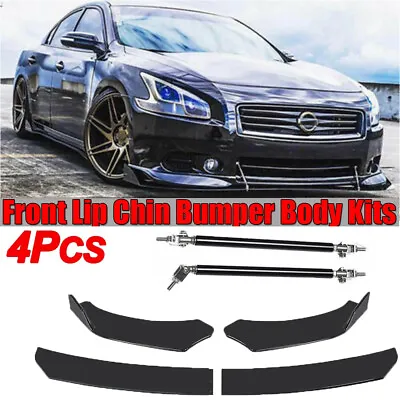 Car Front Bumper Lip Spoiler Splitter Body Kits + Strut Rod For Nissan Maxima • $65.07