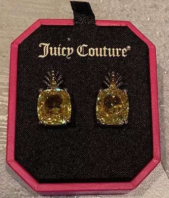 Juicy Couture Pineapple Cubic Zirconia Stud Earrings With Fasteners Brand New • £3