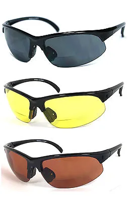 Bifocal Vision Reader Reading Glasses Sunglasses Smoke Yellow Or Amber Lens • $11.95