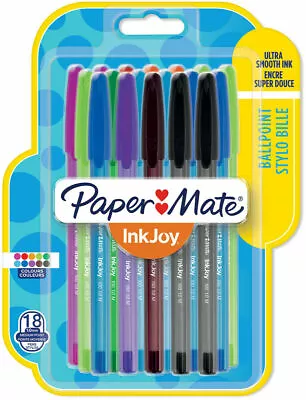 18x Paper Mate Inkjoy 100st Ballpoint Pens Mixed Colours Set Pack Medium Point • £7.99