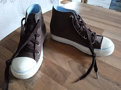 £15 • Buy Kids Converse All Star Brown Suede Leather Hi Tops Size Uk 13.5  - Vgc