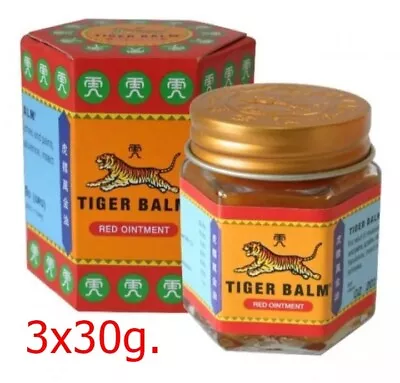 3x30g Red Tiger Balm Ointment Thai Herbal Aroma Relaxing Massage • $37.40