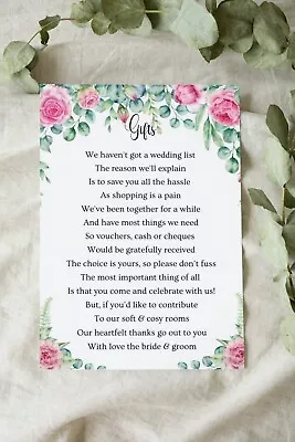 10 X Wishing Well Poem Gift Cards/Honeymoon Wish -Choice Of 5 Poems • £3