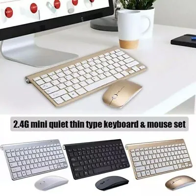 Mini Wireless Keyboard And Mouse Set Waterproof 2.4G For Mac Apple PC Computer • $14.95