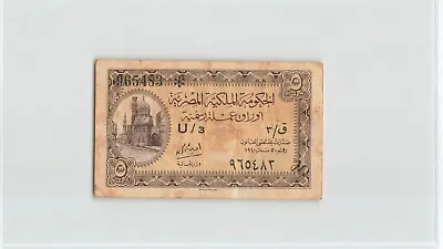 EGYPT 5 Piastres 1940 P-164b Sign: Amin Osman U/3 965483 Circulated.  A6 • $30