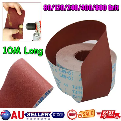 $23.29 • Buy 10M Emery Cloth Roll 4  Aluminium Oxide Sanding Sandpaper 80 120 240 400 800Grit