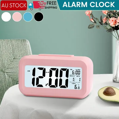 $12.09 • Buy Digital Bedside LED Snooze Alarm Clock Time Temperature Day/Night Desktop Clocks