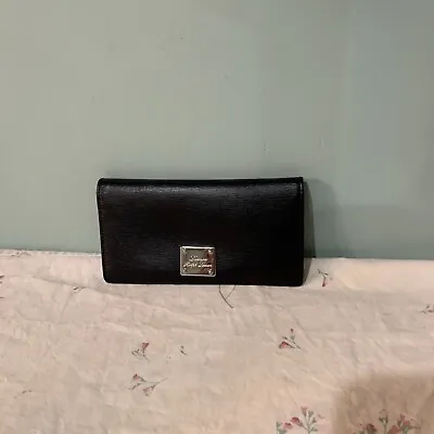 Vintage Lauren Ralph Lauren Black Leather Wallet Bifold W/ RL Silver Logo • $25