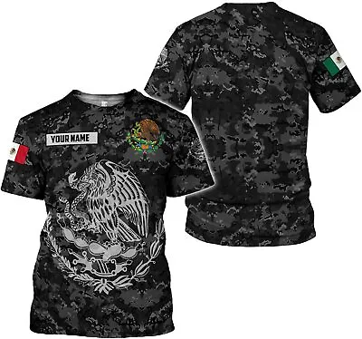 Personalized Name Eagle Mexico Mexican Us Flag Unisex 3d All Over Print T Shirt • $28.99