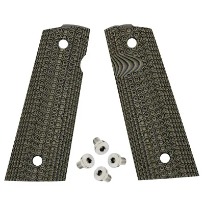 1911 Klonimus Magwell Cut G10 Grips  - Green Full Size GK11 + Free Grip Screws • $31.99