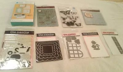 Lot Of 9 Packages Of Martha Stewart & Die Namics Clear Stamps And Dies • $24.95