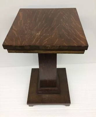 Antique Vtg Arts & Crafts Mission Style 23  Oak Plant Stand Wood Pedestal Table • $165
