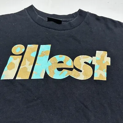 Illest T Shirt Mens Medium 100% Cotton Spell Out Camp Logo Graphic Casual • $12