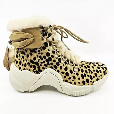 Mark Nason Neo Block Lillie Cheetah Womens Size 6.5 Shearling Sneaker Bootie • $74.95