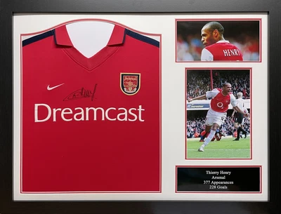 £199 • Buy Framed Thierry Henry Signed Original Arsenal 2000/02 Football Shirt Proof + Coa