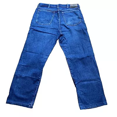 Wrangler Mens Jeans Relaxed Fit Straight Leg Blue Denim - Size W34 L30 • $34.99