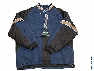 🔥Vintage Starter Notre Dame Fighting Irish • NCAA Pullover Jacket • Men’s Sz XL • $49.95