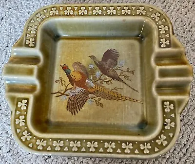 Wade Irish Porcelain Ashtray-Made In Ireland-Pheasants-Green • $16.88