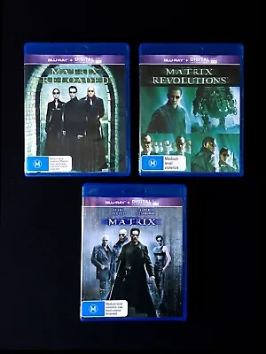 The Matrix Trilogy Blu-ray + Digital UltraViolet Code Region B (3 Discs) AS NEW! • £15.50