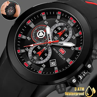 Men's Watch Army Military Sports Quartz Analog Chronograph Waterproof Wristwatch • $23.48