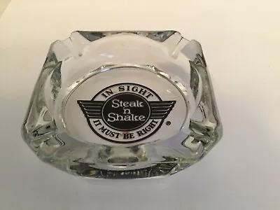 Steak 'n Shake In Sight It Must Be Right Glass Ashtray - 3.5  Sq Advertising • $9.60