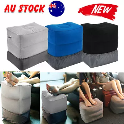 Plane Train Travel Air Pillow Inflatable Foot Rest Stool Portable Car Footrest • $19.73