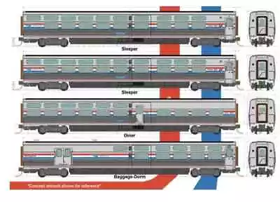 Kato N Scale Amtrak Viewliner 4 Car Set W/case - 2024 Release! #106-8004 • $124.95